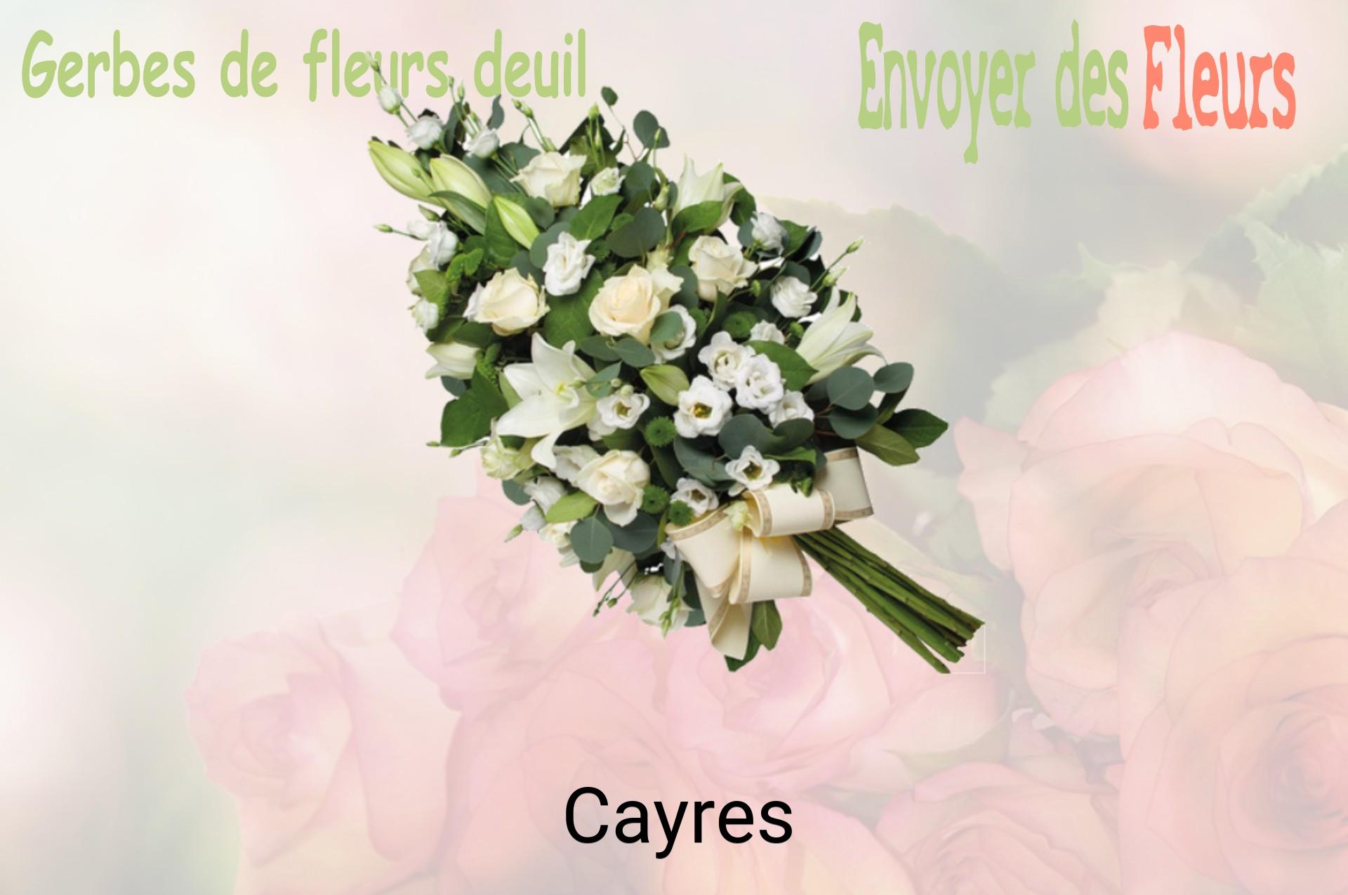 Gerbe de fleurs de deuil livrée à Cayres